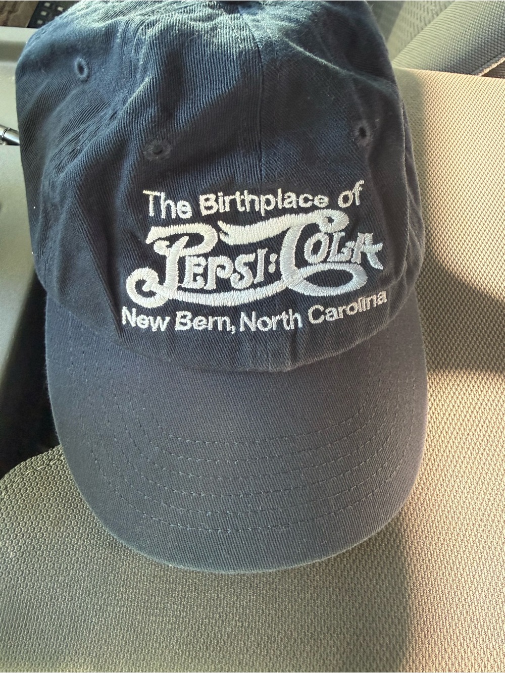 Pepsi Navy Blue Baseball Hat with White Embroidered Logo